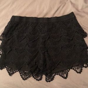 Black Lace Shorts